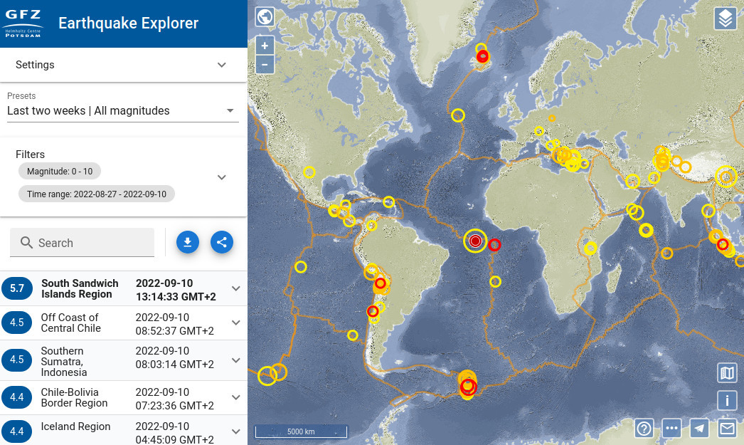 GEOFON Earthquake Explorer
